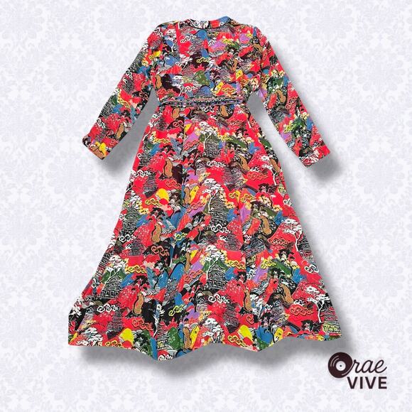 Emily Lovelock Maxi Dress M Tibetan Landscape - Picture 2 of 7